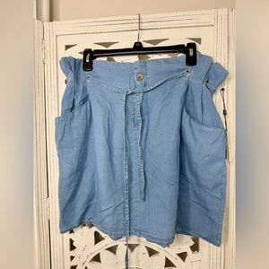 Laundry By Shelli Segal Blue Chambray Skirt NWT